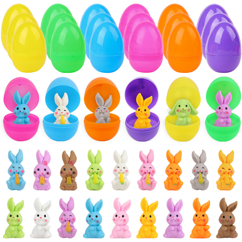 Party Games Egg - 24 Stück Ostereier mit Hasenfigur für