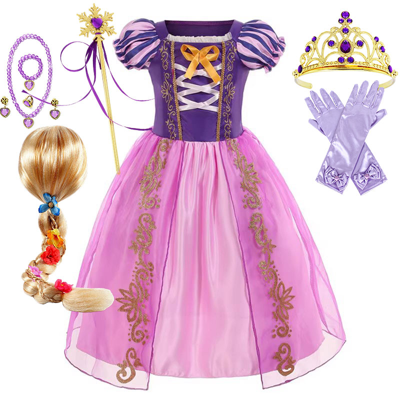 Party Games Crossplay - Ausgefallenes Sommer-Rapunzel-Prinzessinnenkleid für Geburtstagsfeiern, Rollenspiele und