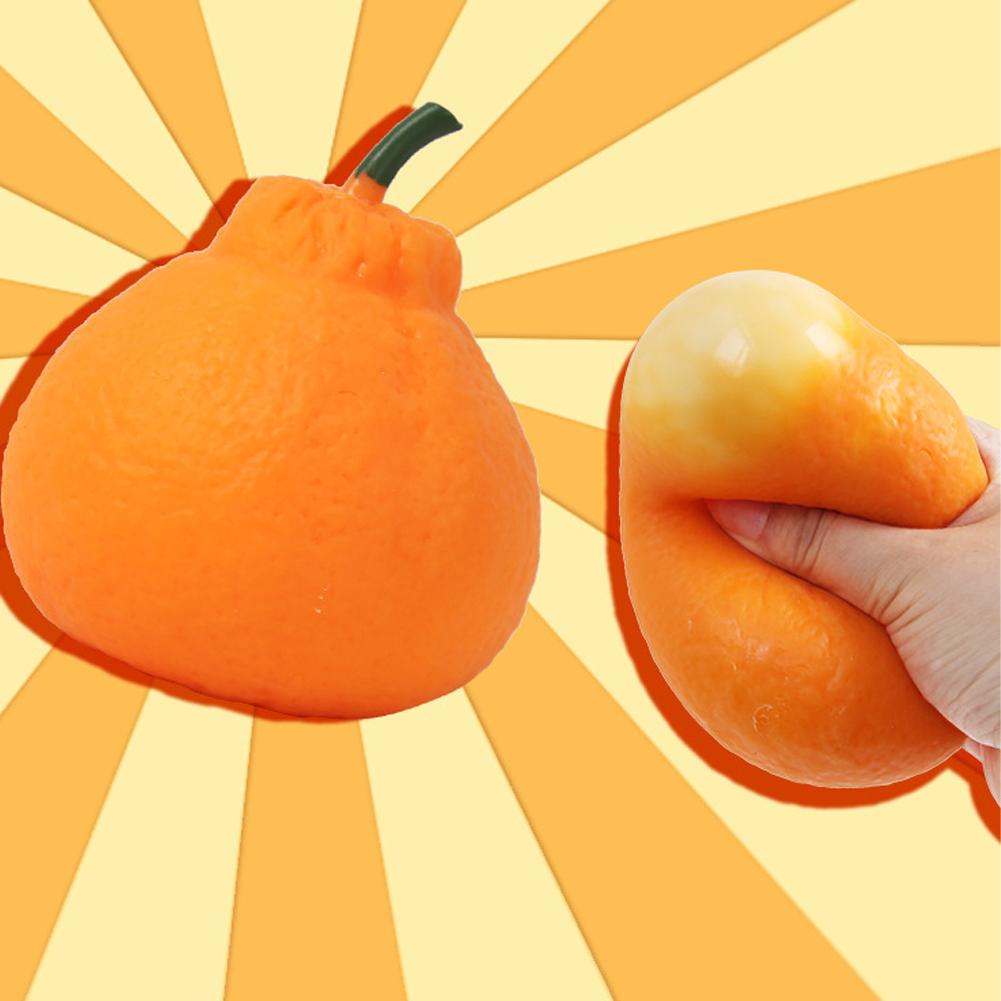 Party Games Adults Funny - Realistisches Orangen-Quetschspielzeug, Kreatives Simulations-Frucht-Squishy, Lustiges Stressabbau-Sensorik-Spielzeug