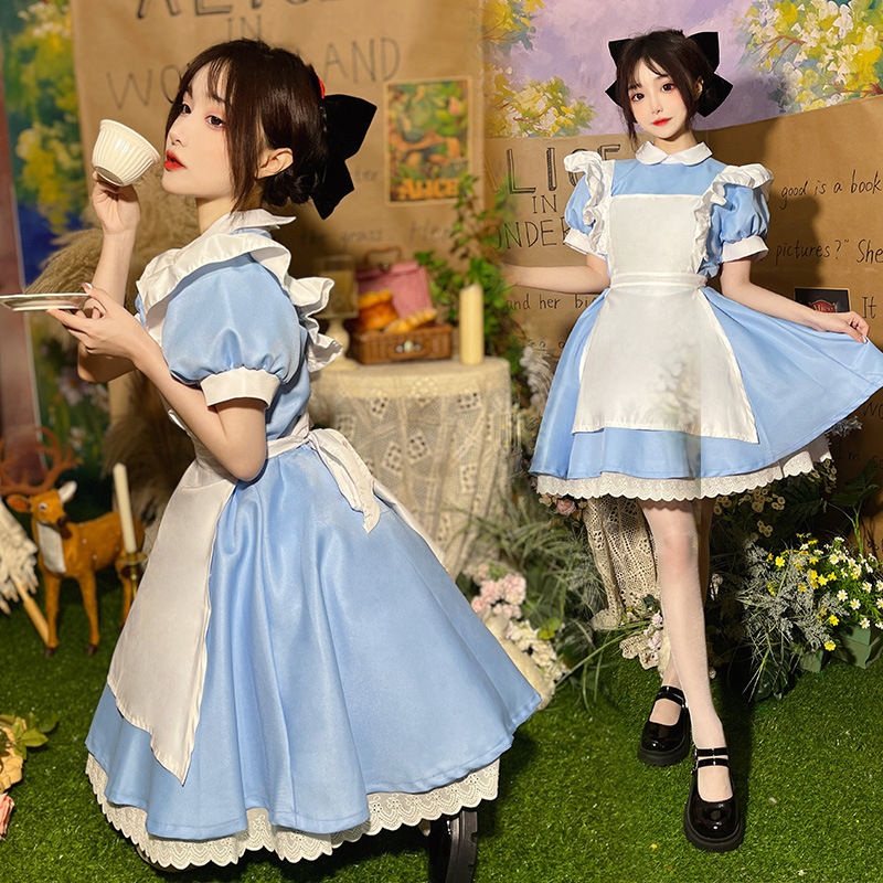 Party Games Alice In Wonderland - Alice im Wunderland Cosplay-Kleid Blaues Dienstmädchen-Kostüm