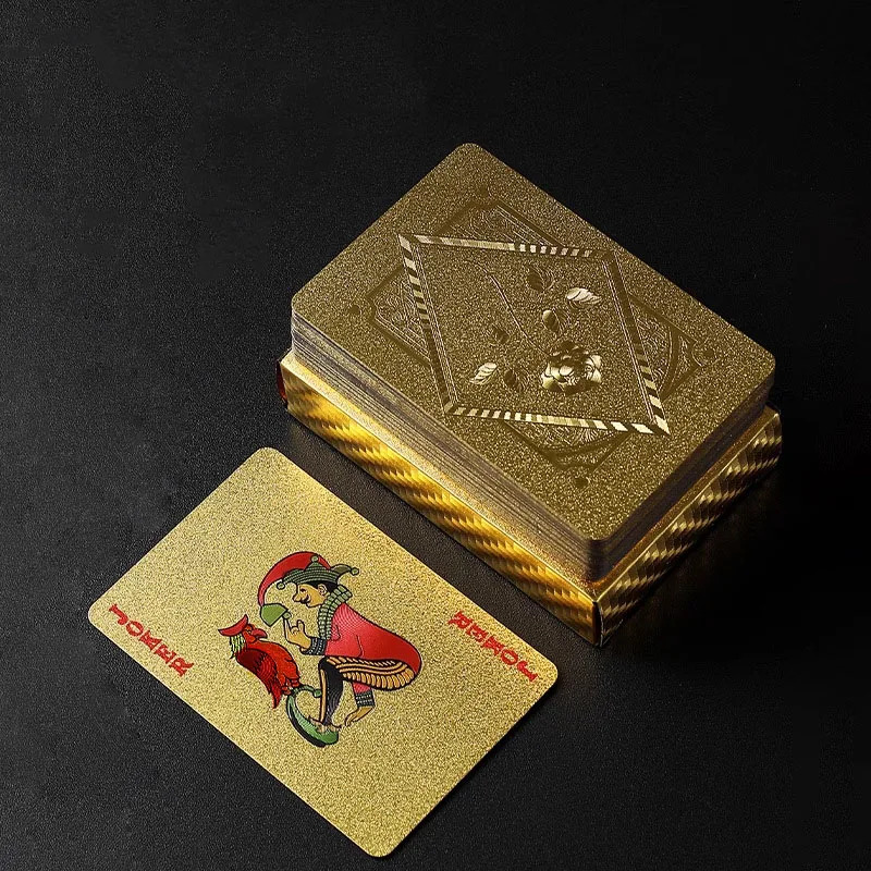 Party Games Using Cards - Goldfoliengeprägte Rosen-Pokerkarten, wasserdicht, abwaschbar, langlebiges Deck