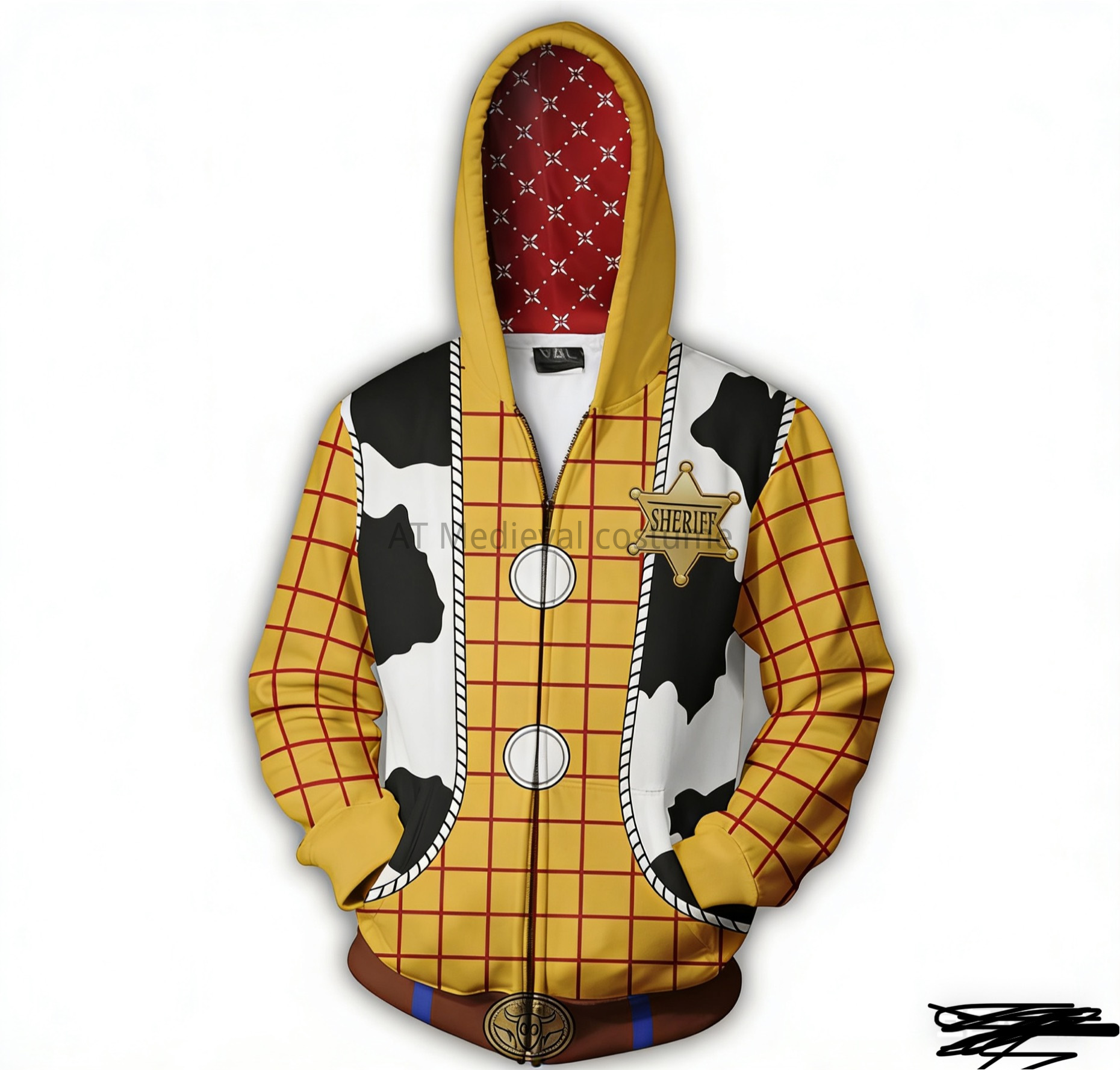 Party Games Adults Funny - Erwachsenen-Filmkostüm 3D-Druck Hoodie Spielzeugkostüm Woody Cosplay