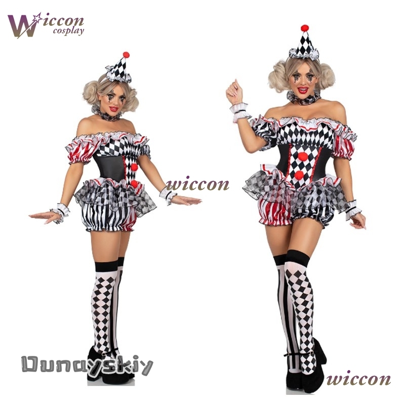 Party Games Online - Frauen Clown Cosplay Kostüm Zirkus Performance