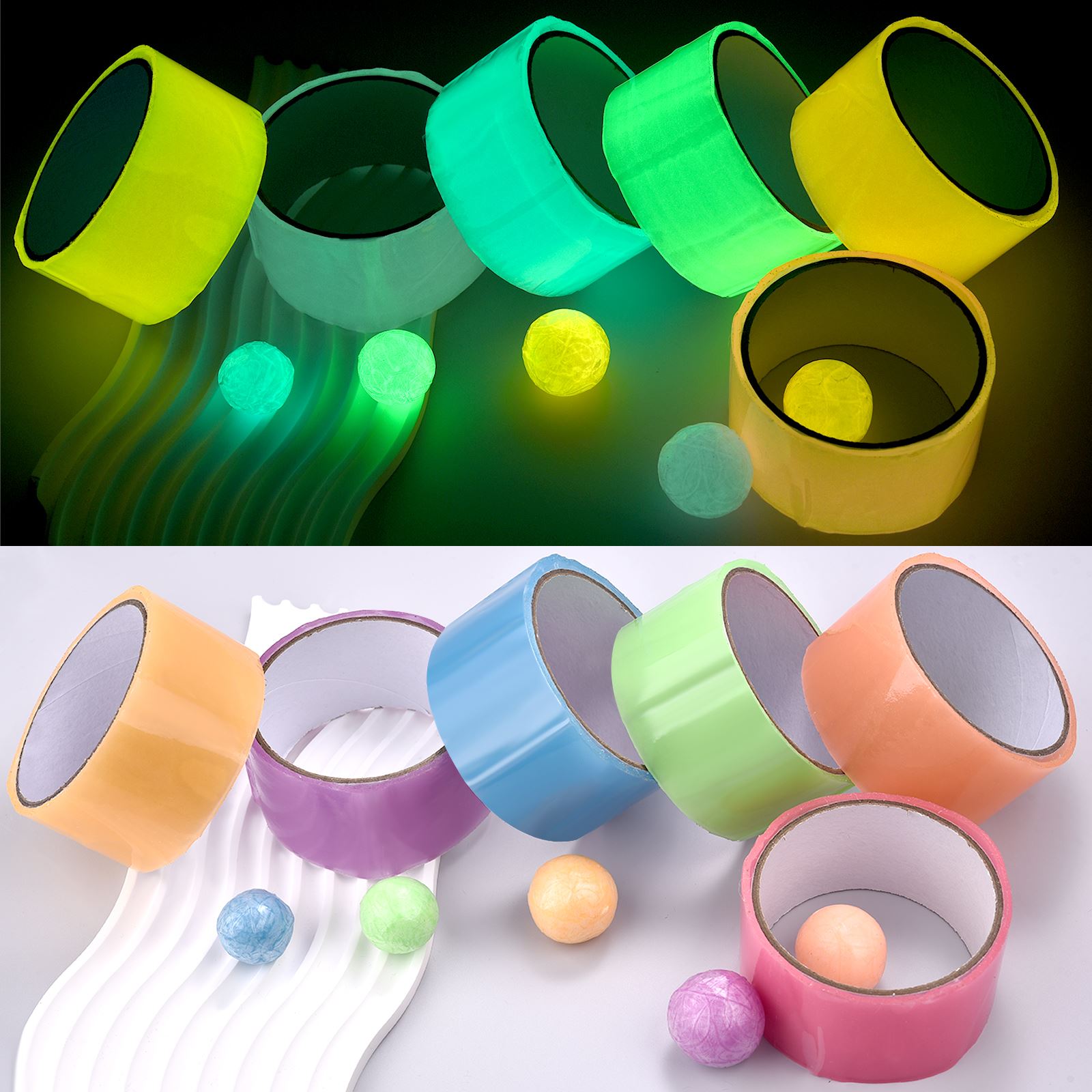 Party Games Adults Funny - 10M/Rolle Klebrige Ball Bänder Leuchtende DIY
