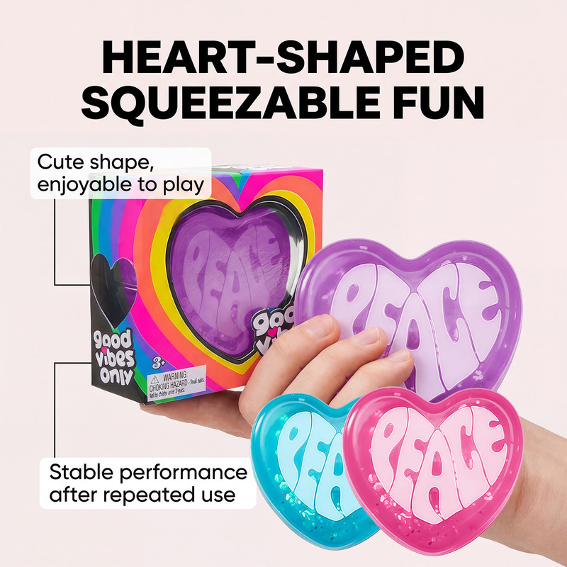 Party Games Adults Funny - Auf Lager: PEACE Herzförmiges Squishy-Spielzeug –
